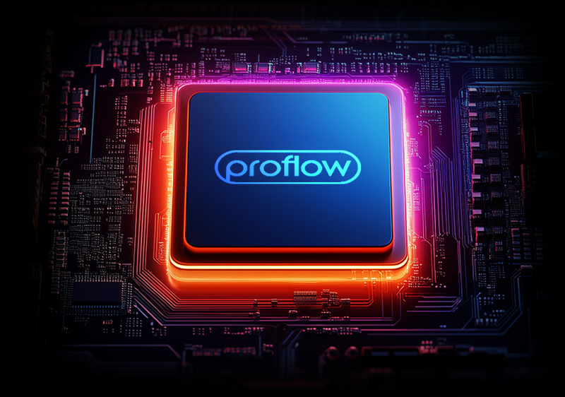 A glowing ProFlow chip representing the heat control technology in the Refilla vape